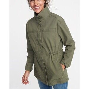 Old Navy Size L Scout Utility Jacket Field Canvas Army Green Pockets Gorpcore